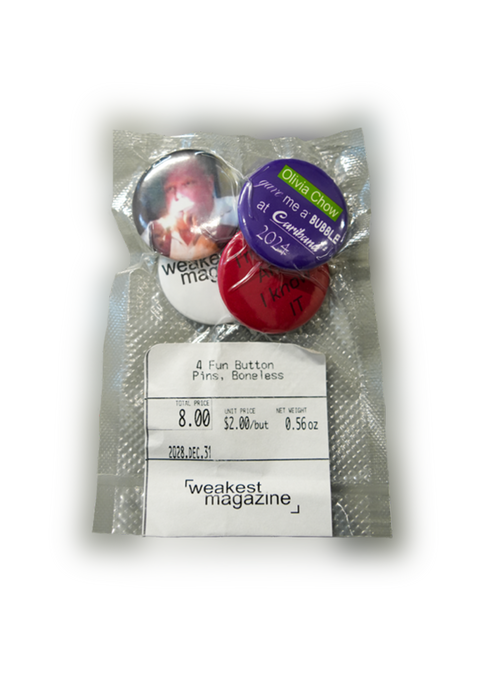 4 Fun Button Pins, Boneless